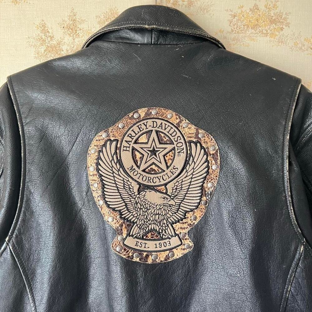 Vintage Harley Davidson Leather Jacket | Cycle Champ Eagle | Size M